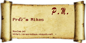Prém Mikes névjegykártya